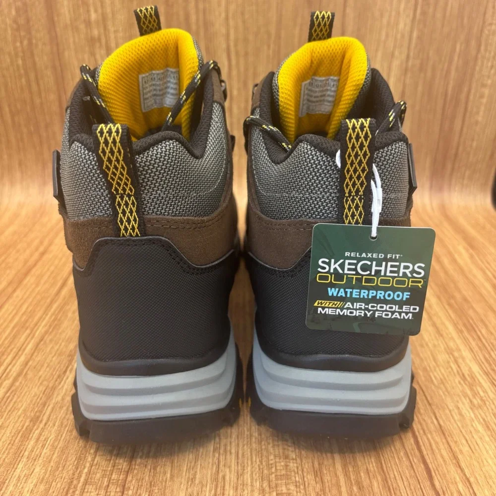 Skechers Rickter-Branson Hiking Boots Mens 9.5 Khaki NEW Waterproof Relaxed Fit